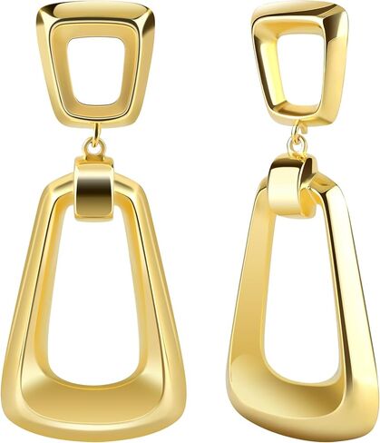 Unique earrings 14K gold plated asymmetrical earrings 925 silver sterling post in Saudi Arabia