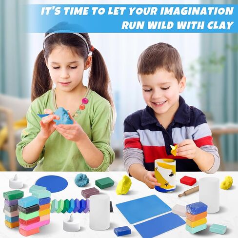 RGBDOT Clay Crafts for Kids Girls Boys Teens Art and Craft for Age 4 5 6 7 8 9 10 11 12 Candle Making Kit for Kids Creative Clay Lantern Toys -Make Your Own Clay Luminaries (Blue) in Saudi Arabia