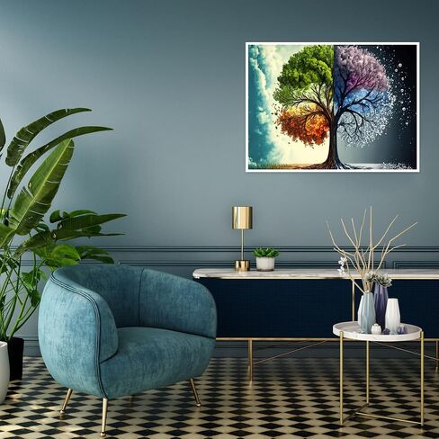 Momdedp Four Season Tree Diamond Painting Kits للبالغين ، 5D Tree Of Life Miamond Art Kits للبالغين المبتدئين GEM ART COLLE REOL MAINMIN in Saudi Arabia