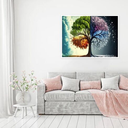 Momdedp Four Season Tree Diamond Painting Kits للبالغين ، 5D Tree Of Life Miamond Art Kits للبالغين المبتدئين GEM ART COLLE REOL MAINMIN in Saudi Arabia