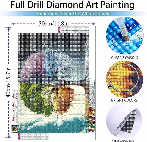 Momdedp Four Season Tree Diamond Painting Kits للبالغين ، 5D Tree Of Life Miamond Art Kits للبالغين المبتدئين GEM ART COLLE REOL MAINMIN in Saudi Arabia