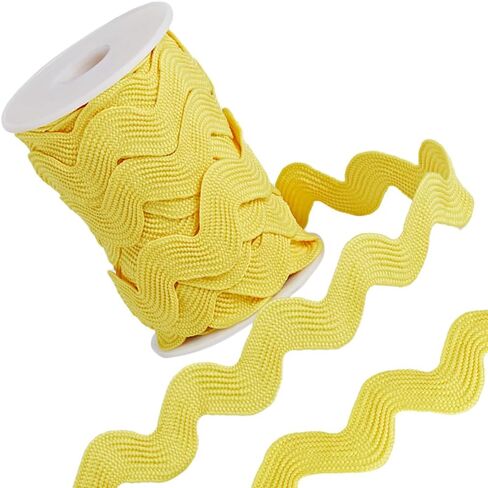 Gorgecraft 1 لفة 5/8 بوصة (15 مم) Ric Rac Trim Ribbon 10 ياردات Rick Rack Wave خياطة نسيج النسيج المنسوجة مضفرًا لخياطة مصنع زفاف فستان زفاف حزب الدانتيل in Saudi Arabia