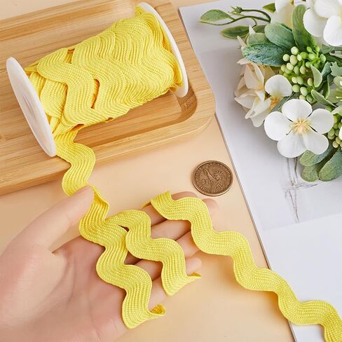 Gorgecraft 1 لفة 5/8 بوصة (15 مم) Ric Rac Trim Ribbon 10 ياردات Rick Rack Wave خياطة نسيج النسيج المنسوجة مضفرًا لخياطة مصنع زفاف فستان زفاف حزب الدانتيل in Saudi Arabia