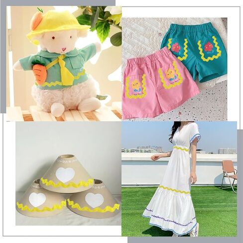Gorgecraft 1 لفة 5/8 بوصة (15 مم) Ric Rac Trim Ribbon 10 ياردات Rick Rack Wave خياطة نسيج النسيج المنسوجة مضفرًا لخياطة مصنع زفاف فستان زفاف حزب الدانتيل in Saudi Arabia