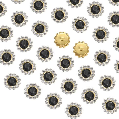 uxcell 100pcs Sew on Rhinestones, 12mm Flower Claw Rhinestones Crystal Glass Metal Base Sewing Gems Buttons for Sewing Accessories Clothes Shoes Earring Belt Crafts, Dark Green in Saudi Arabia