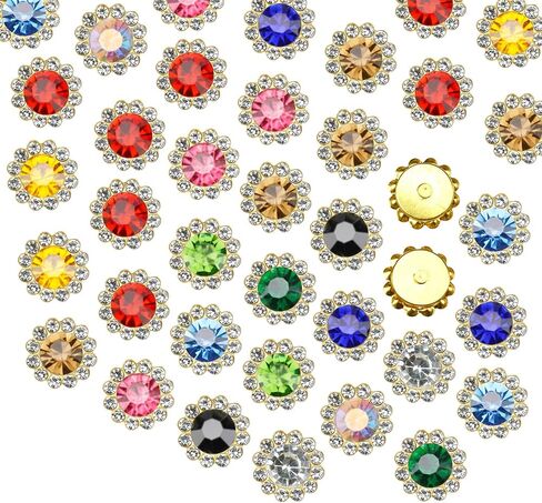 160 Pcs 12MM Sew on Rhinestones Crystals Glass Metal Base Sewing Flower Claw Rhinestones for Clothes Shoes Earring Belt Crafts Sewing Accessories(Crystal) in Saudi Arabia