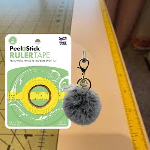 الشريط الفائق ، 0.07 رطل ، شريط قابلة للإزالة من قشر N stick ، ​​1/2 "× 10 ياردة ، مع سلسلة مفاتيح كرات pompom ، فينيل مرن ، شريط المسطرة القابلة لإعادة وضع ، شريط قياس (حزمة 2) in Saudi Arabia