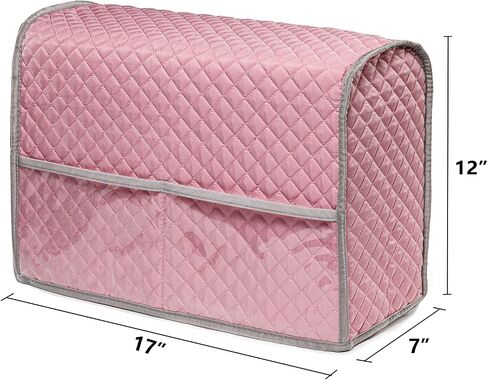 Pink Sewing Machine Cover with Storage Pockets, Dust Cover Compatible with Most Standard Singer & Brother Machines in Saudi Arabia