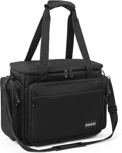 Sewing Machine Carrying Case with Multiple Side Zipper Storage Pockets for Accessories, Universal Tote Storage Bag Compatible with Most Standard Singer, Brother, Janome, Black in Kuwait