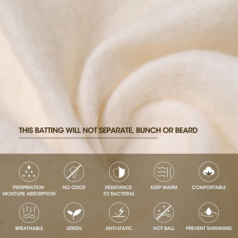 Zipcase 90 Inches X 108 Inches Queen Size Warm Soft Natural Cotton Batting for Quilts Quilting & Craft in Saudi Arabia