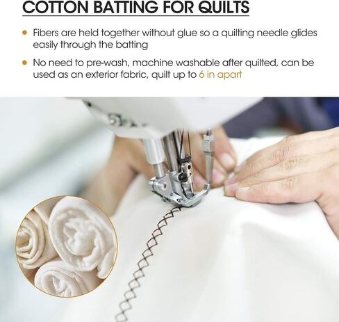 Zipcase 90 Inches X 108 Inches Queen Size Warm Soft Natural Cotton Batting for Quilts Quilting & Craft in Saudi Arabia