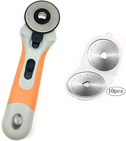 قاطع القطع الروتاري yicbor set-45mm مقبض المقبض القاطع القاطع القاطع الدوار ، 10pcs شفرات استبدال 45 ملم ، حصيرة القطع A4 ، حاكم اللحف الأكريلي in Saudi Arabia