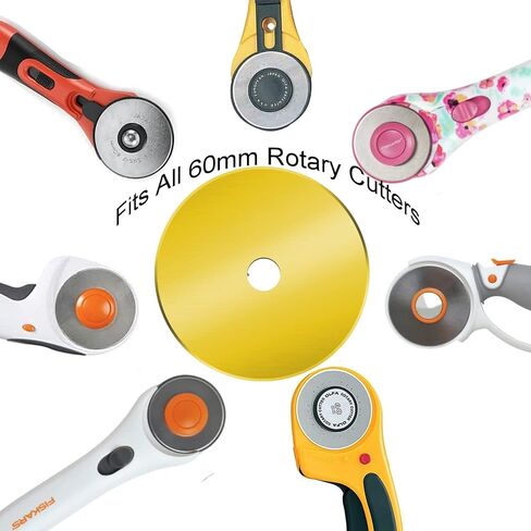 60mm Rotary Cutter Blades 5-Pack Replacement Blades Fits Fiskars, OLFA,Martelli,Dremel,Truecut,DAFA for Quilting Scrapbooking Sewing Arts & Crafts Sharp and Durable Cutter Blade (silver) in Saudi Arabia