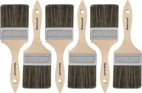 Double Thick Chip Paint Brush, 6 Pack, 3 inch / 75mm Stain Brushes for Painting Walls and Fence Staining, Wooden Handle Masonry Paintbrush for Varnish, Paste, Gesso and Limewash in Saudi Arabia