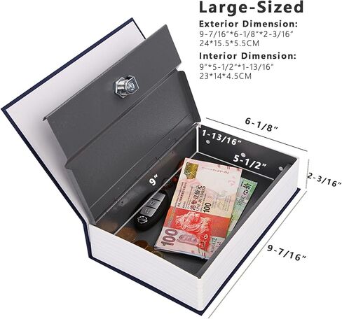 Sepox® Quins Book Book Large Safe Lock-Box ، مع قفل مزيج قابل لإعادة الاستقرار ، وغطاء ورقي حقيقي ، ومثالي لـ Dorm Safe ، ويتميز بالكلاسيكيات بما في ذلك: رحلة إلى الغرب ، و Art of War ، و Pack of 5pcs in Kuwait