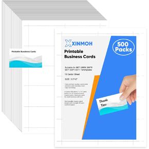 Thick Business Cards 500 Printable Business Cards, 3.5" x 2" Business Card Paper Compatible with Laser & Inkjet Printer, Double-sided Printing, Heavyweight, Matte White Paper, (10 Cards/Sheet)