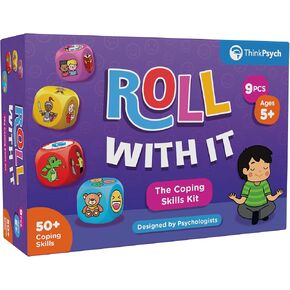 ThinkPsych Roll with It - CBT Coping Skills Kit - Anger Management - Stress Relief - Social Emotional Learning Toys & Anxiety Relief Tools for Kids - Ages 5-12 - Play Therapy & Calm Down Kit