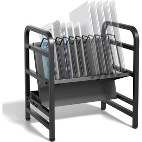 Chromebooks Charging Station 12-Slot Open Charging and Storage Rack with Leveling Feet for iPads, Tablets and Laptop Computers – Ideal for Classrooms, Offices, and Libraries