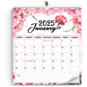 2025 Wall Calendar - Jan 2025 - Dec 2025, Birth Month Flowers Calendar 2025, Dates Notes To-do List Organizing, Your Home School Or Decor
