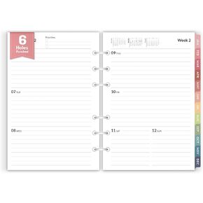 2025 Weekly & Monthly Planner Refills, Forvencer 6-Hole Punched Planner Inserts, 12 Months (Jan 2025 - Dec 2025), Calendar Refills with Monthly Tabs, 5.5" x 8.26" for A5 6-Ring Organizer Binders