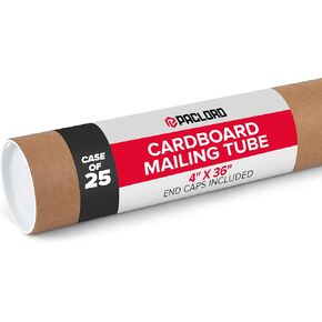 4 "× 36" أنبوب بريد كرافت الورقي المعزز (حالة 25) مع 2 قبعات لكل أنبوب - أنبوب ملصق معتمد من USPS - أنبوب من الورق المقوى للشحن والتخزين ، المطبوعات ، الأعمال الفنية ، المستندات in Kuwait