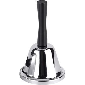 MROCO Loud Hand Bell, Silver Steel Hand Bells for Adults, Dinner Bells for Inside Classroom Bell, for Food Line, Alarm, Jingles, Ringing