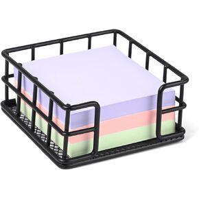حامل الملاحظة اللزجة أو البومة ، حامل ملاحظة لزجة معدنية 3.54 × 3.54x1.77 حامل ملاحظة ملتصقة أسود مربع لمكتب مكتب المساكن (أسود)