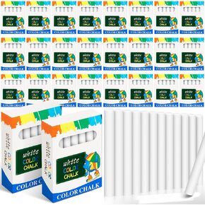 Yeaqee 600 Pcs White Chalk Bulk Chalkboard Chalk for Classroom Office Home Use Dustless Chalk stick Non Toxic Chalk Bulk Blackboard Chalk for Teachers and Kids School Supplies