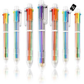 24 Pack Multicolor Pen 0.5mm 6-in-1 Multicolor Ballpoint Pens for School Office Supplies Birthday Party Favors for Kids Retractable Pens Students Children Gift, End of Year Gifts for Students Teacher