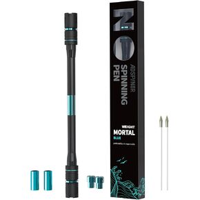 Weighted Mortal Spinning Pen Mod by Mr. Nope – Advanced Trick Spin Pen for Precision, Pen Spinning Tricks & Practice – Heavier, Balanced, Anti-Slip Grip, Writable with Brass Weights (Blue)