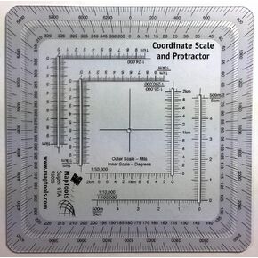 Improved Military Style MGRS/UTM Coordinate Grid Reader, and Protractor