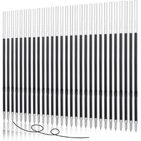 Retractable Ballpoint Pen Refills 30 Pieces 0.7mm, 4.2 Inch Black Ink Pen Refills Smooth Writing for Click Pens Journal Writing, School and Office Suppliers