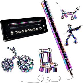 Fidget Pen, Magnetic Pen,Teen Decompression Magnetic Metal Pen, Cool Multifunctional Deformable Magnet Writing Pen, Eliminate Pressure Fidget Toy Gift for Kids or Friends(Colour)