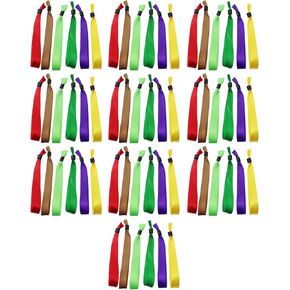 60PCS Mixed Colours Fabric Event Wristbands Disposable Wristbands Colourful Wristbands Event Customer Identification Wristbands for Light Concerts Party Events Club Entrance Wristband Loops