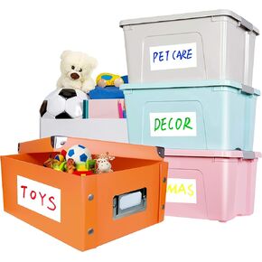 80 Large Size Removable Customizable Blank Labels, Water/Oil/Tear Resistant, No Residue for Home Organization Projects, Bins, Kitchen Storage Containers, Desk Items(6"x 4")