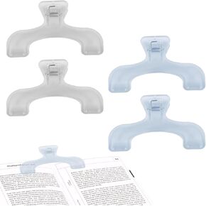 4pcs كتاب صفحة الكتب ، حاملي صفحات الكتب الشفافة للقراءة ، حامل صفحة الكتب الأزرق المرجعية ، مقطع الكتب لقراءة المخطوطات التدريس وإصلاح المخطوطات ، وملحقات القراءة للمعلمين ، والاتبة ، والطلاب