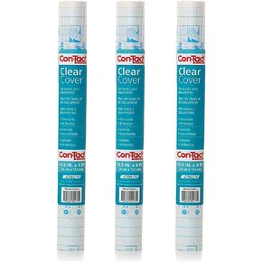 Con-Tact Brand Clear Adhesive Protective Liner to Cover Books and Documents, 13.5-Inches x 5-Feet (Pack of 3)
