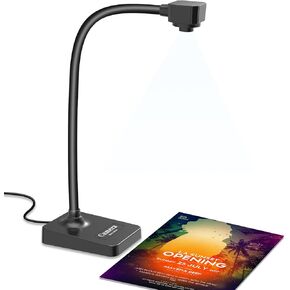 USB Document Camera for Teachers, Webcam for Distance Learning,Manual Focus Camera,with mic,Fold for Mac OS, Windows, Chromebook Compatible for Web Conferencing, Remote Teaching,Live Demo,visualizer
