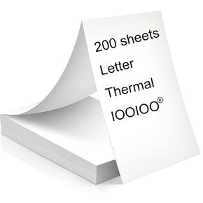 200 pages, thermal printer paper 8.5 x 11, letter, folded, continuous, perforated, quick dry for pen, not 3 proofing, BPA free. For IOOIOO, Peripage, Munbyn, Jadens, Hprt, Phomemo…(lasting 3 years)
