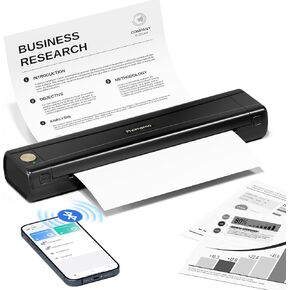 Phomemo M08E Portable Printers Wireless for Travel, Bluetooth Inkless Thermal Printer Support 8.5'' x 11'' US Letter, Compatible with iPhone, Android Phone, Laptop for Office Car Home Use