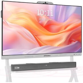55 Inch Smart Board, 4K UHD Interactive Whiteboard with Auto Framing 4K AI-Camera and 100W Soundbar, All in One Digital Whiteboard for Classroom and Business- Android 14(8+128GB)