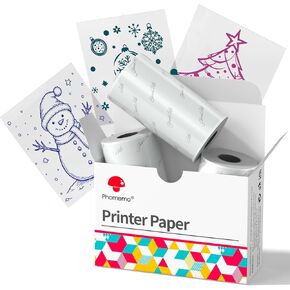 Phomemo Sticker Paper- Transparent Thermal Paper for M02/M02S/P2S/M04S, Thermal Paper for Stickers, Study Notes, List, 3 Rolls