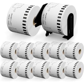 12 Rolls Replace Brother Continuous Labels DK-2205 (2.4" X 100') Compatible with QL-800 QL-820 QL-810 QL-1110 and Other All Brother QL Label Printer, Suitable for Address Labels Barcode Labels