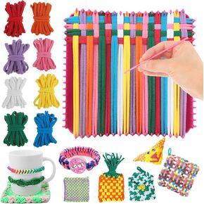 WOPPLXY Weaving Loom Kit Toys Crafts, Potholder Loops Crafts, 7 Inch Square Buildable Loom Knitting Kits, Ideas Gifts for Girls Ages 6 7 8 9 10 11 12 Years Old