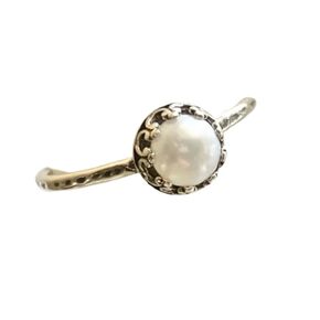 White Cultured Freshwater Pearl Stacking Ring Size 7 Gift for Women, Mom, Sister, Valentine, Mothers Day, Bride, Bridesmaids, Weddings, Birthdays, Graduation, Graduate, Anniversary