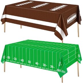 Esjay Football Tablecloth Party Decorations, Football Table Covers Disposable Plastic, Football Themed Birthday Party Supplies Decorations, 2 Pack(54"x72")