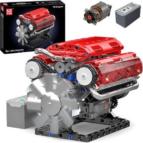 Mould King 10155 V8 Engine Model Kit - Build Your Own V8 Engine Toy, 552+ Pcs Building Blocks Kits That Run, 8-Cylinder Petrol Car Engine Replica Model Building Kit for Kids/Teens