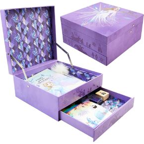 Disney Stitch Kids Scrapbook Set with Notebook Gem Stickers Pen & Stamp Craft Set Writing Drawing Stitch Gifts for Girls (Pink Princesses)