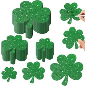90 قطعة Glitter St Patrick's Day Clutouts 3 أحجام ورقة شامروكس Green Shamrock Bulletin Decorations St. Patrick ، ​​3.15 '' ، 4.72 '' ، 6.3 '، لافتات الحفلات ، الفنون والحرف اليدوية