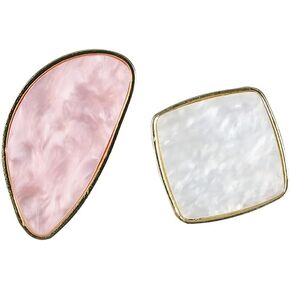 2 Pcs Nail Art Design Palette Gel Polish Mix Tray Nail Color Mixing Plate Small Makeup Palette Mixer Nail Art Painting Dish Display Tool with Ring Pink White